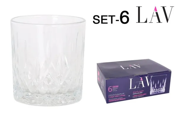 Glāzes, caurspīdīgas, stikls, 330ml, H 9,1 cm, D 8,4 cm, 6gab