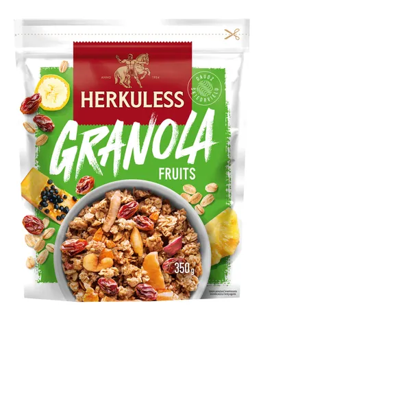 Grauzdēts granola musli Herkuless ar augļiem 350g