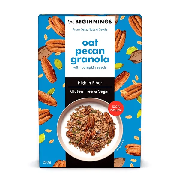 Granola The BEGINNINGS Auzu pekanriekstu, 200g