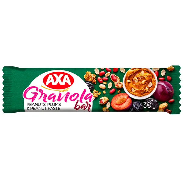 Granolas batoniņš AXA, ar riekstiem, plūmēm un riekstu pastu, 30g