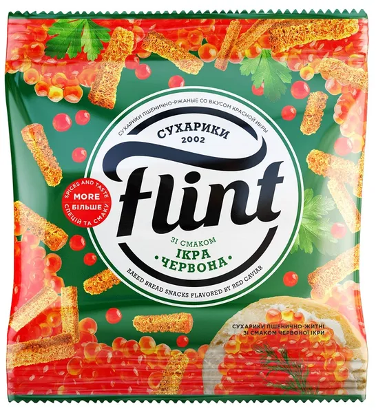 Grauzdiņi FLINT kviešu rudzu, sarkano ikru, 35g