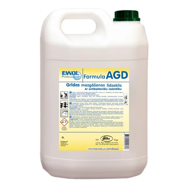 Grīdas mazgāšanas līdzeklis EWOL Professional Formula AGD ar antibakteriālu iedarbību, 5l
