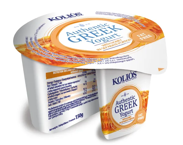 Grieķu jogurts KOLIOS, autentisks, ar medu, 0%, 150g