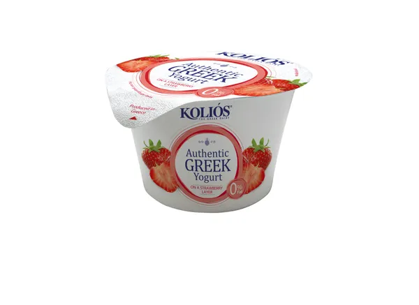 Grieķu jogurts KOLIOS, autentisks, ar zemenēm, 0% 150g