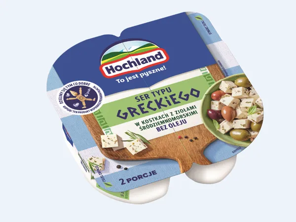 Grieķu tipa siers salātiem HOCHLAND ar vidusjūras garšaugiem 135g