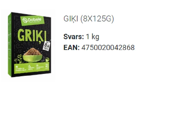 Griķi Dobele 8*125g