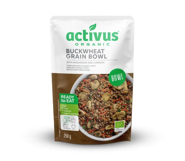 Griķu un sēņu graudu bļoda ACTIVUS BIO, 250g