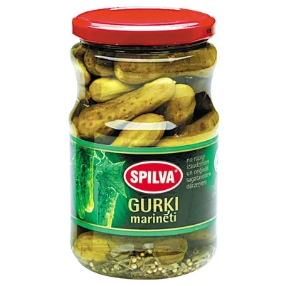 Marinēti gurķi Spilva 6-9cm 670g/360g