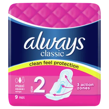 Higiēniskās paketes ALWAYS Classic Super, S2, 9 gab.