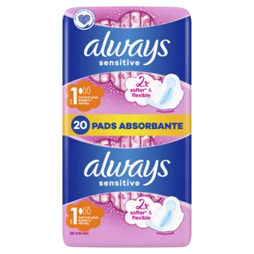 Higiēniskās paketes ALWAYS Sensitive Normal Plus, S1, 20 gab.