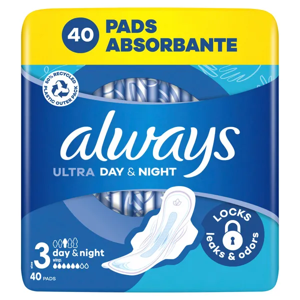Higiēniskās paketes ALWAYS Ultra Day&Night, Mega Pack, S3, 40 gab.