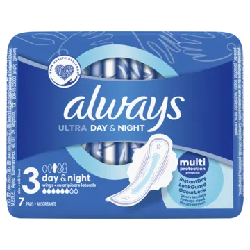 Higiēniskās paketes ALWAYS Ultra Day&Night, S3, 7 gab.