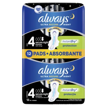 Higiēniskās paketes ALWAYS Ultra Extra Night, S4, 12 gab.