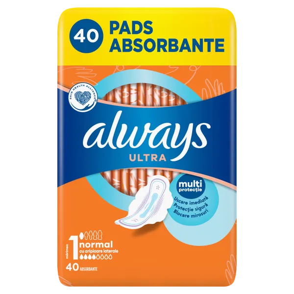 Higiēniskās paketes ALWAYS Ultra Normal Plus, S1, 40 gab.