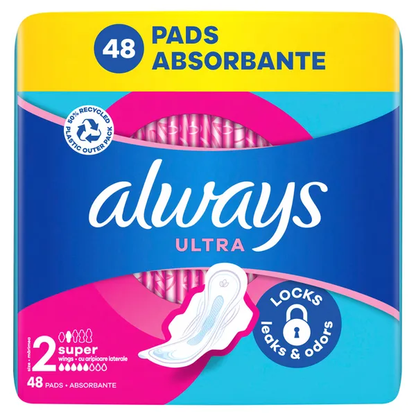 Higiēniskās paketes ALWAYS Ultra Super, Mega Pack, S2, 48 gab.