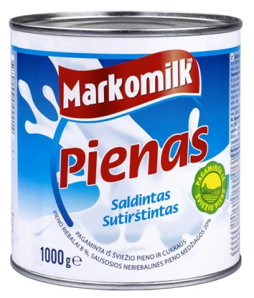 Iebiezināts piens ar cukuru MARKOMILK, 1 kg