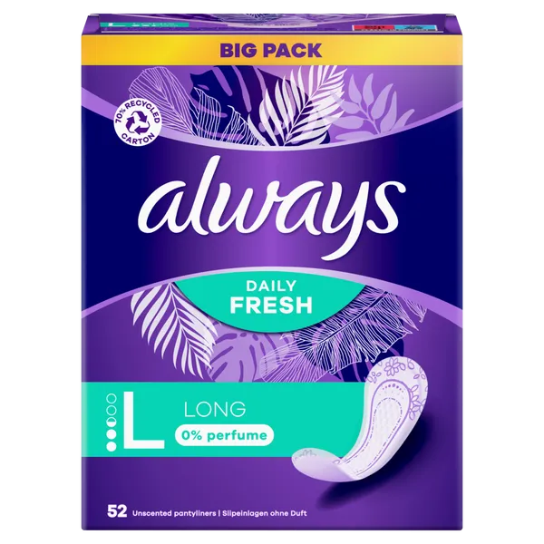 Higieniniai įklotai ALWAYS Long, 0% Perfume, 52 vnt.
