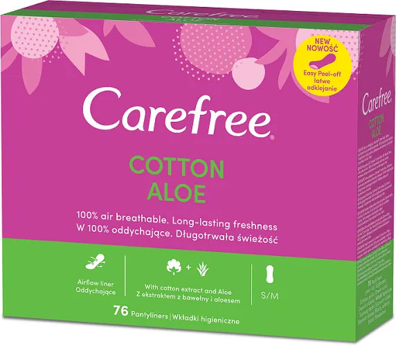 Ikdienas ieliktnīši CAREFREE Aloe 76gab.