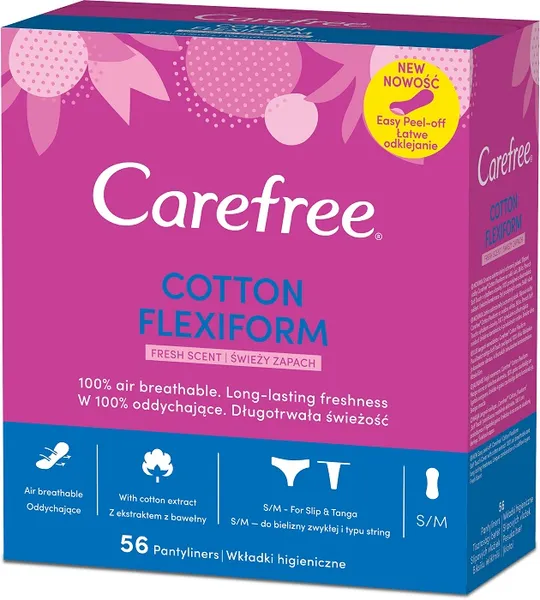 Ikdienas ieliktnīši CAREFREE Cotton Flexi Form, 56gab
