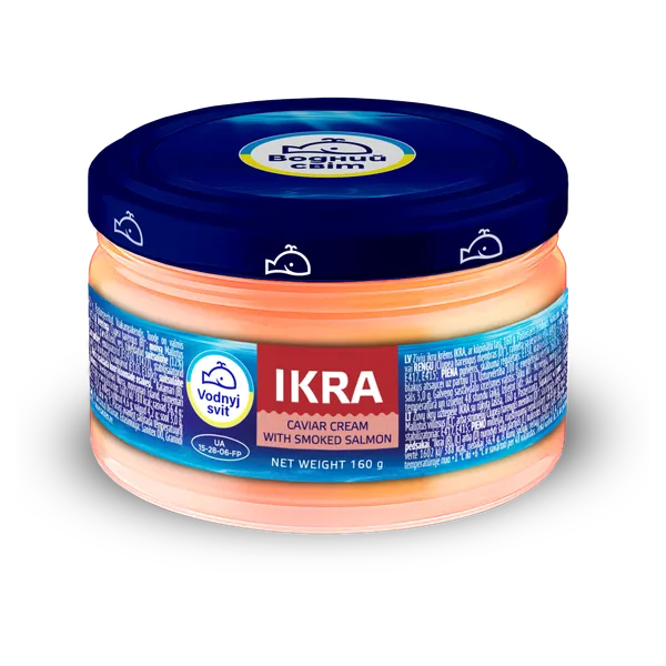 Ikru pasta ar kūpinātu lasi  IKRA Vodnij Svit, 160 g