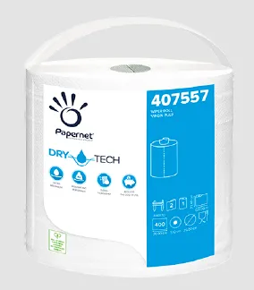Industriālais papīrs Papernet Wiper Superior, 2 slāņi, balts 152m, 400 loksnes, 407557