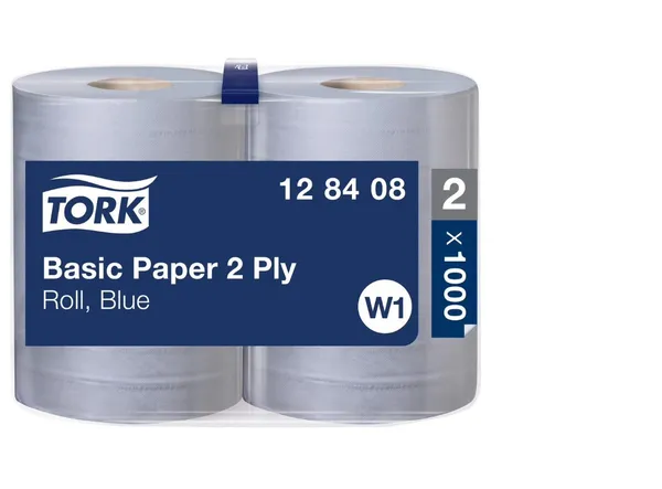 Industriālais papīrs TORK Universal W1, 2 slāņi, 340m, zils, 1000 loksnes, 128408, 2gab