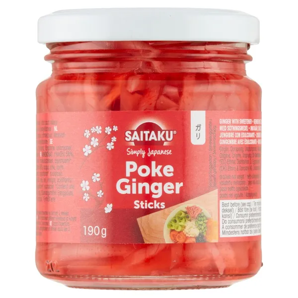Ingvers marinēts SAITAKU, salmiņos, 190g/110g