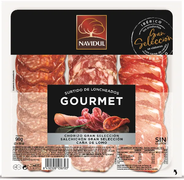 Izlase NAVIDUL Chorizo, Salchichon, Lomo, šķēlēs, 90g