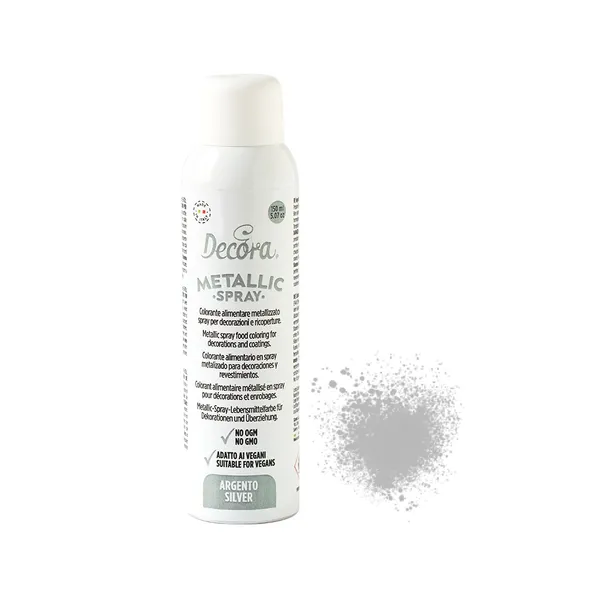 Izsmidzināma metāliska krāsviela DECORA SILVER, 150ml