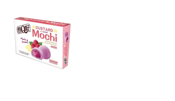 Japāņu rīsu kūka Custard Mochi NATURE'S BEST HARVEST, aveņu garša, 168g