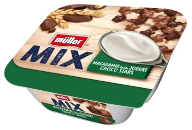 Jogurts MULLER Mix makadamijas ar šokolādes zvaigznītem 130g