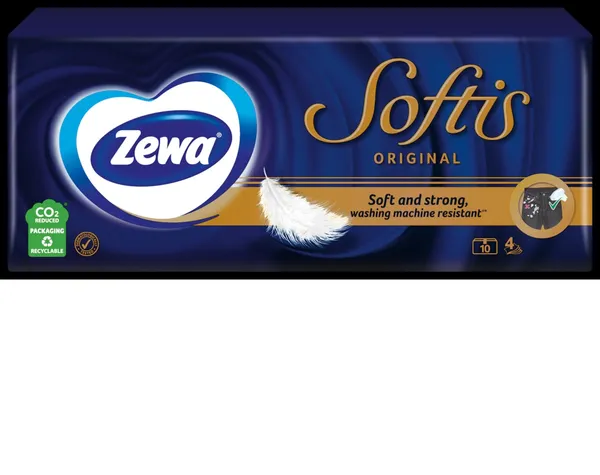 Kabatlakatiņi ZEWA Softis, 4 slāņi, 9 salvetes, 10gab