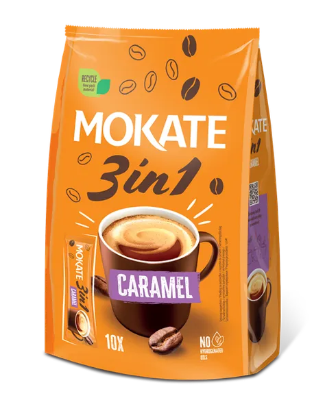 Kafijas dzēriens MOKATE 3in1 Caramel maisiņā 17g x 10gb.