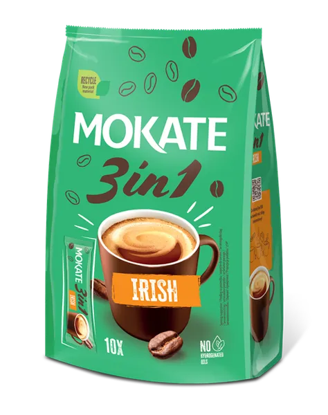 Kafijas dzēriens MOKATE 3in1 Irish maisiņā 17g x 10gb.