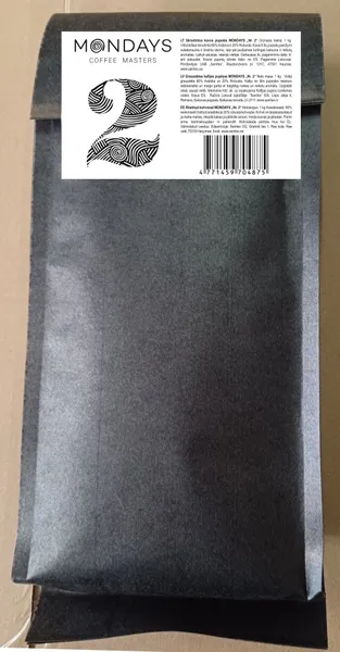 Kafijas pupiņas MONDAYS Nr.2 Arabica un Robusta, viegli grauzdēta, 1kg