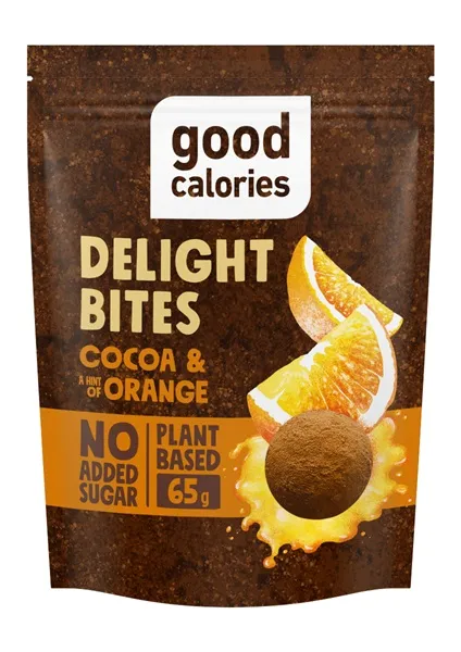 Kakao Bites ar datelēm un apelsīniem GOOD CALORIES, 65g