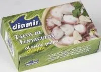 Kalmāra taustekļu gabaliņi ķiploku mērcē DIAMIR, 111g (Easy Open)