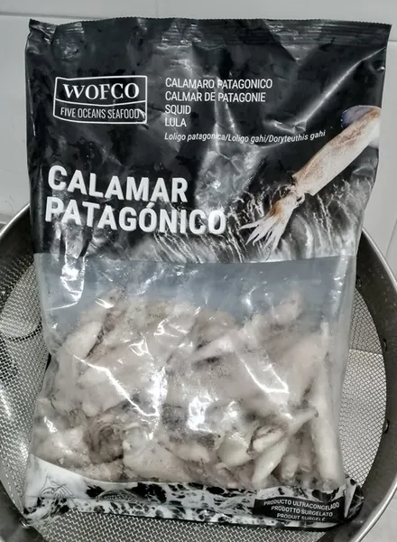 Kalmāri patagonijas, WOFCO, saldēti, veseli, netīrīti, C4 (8-10 cm), bez glazūras, 750g