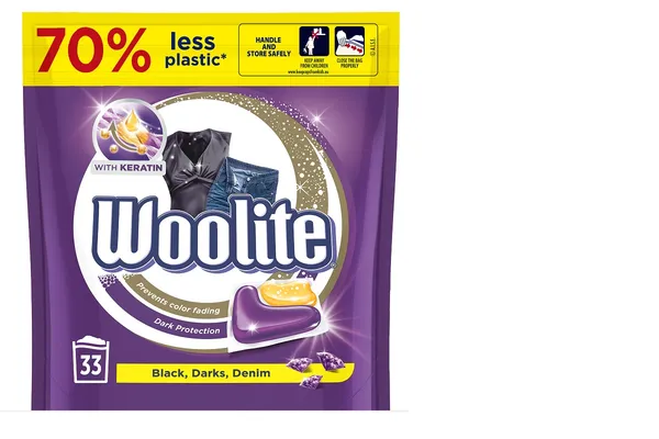Kapsulas veļas mazgāšanai WOOLITE Dark, 33gab