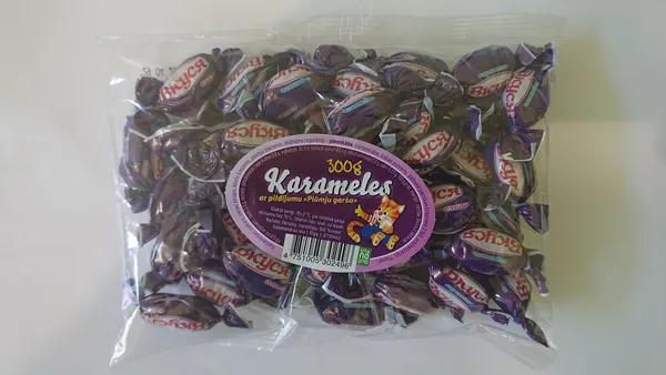 Karameles ar plūmju garšu, 300g