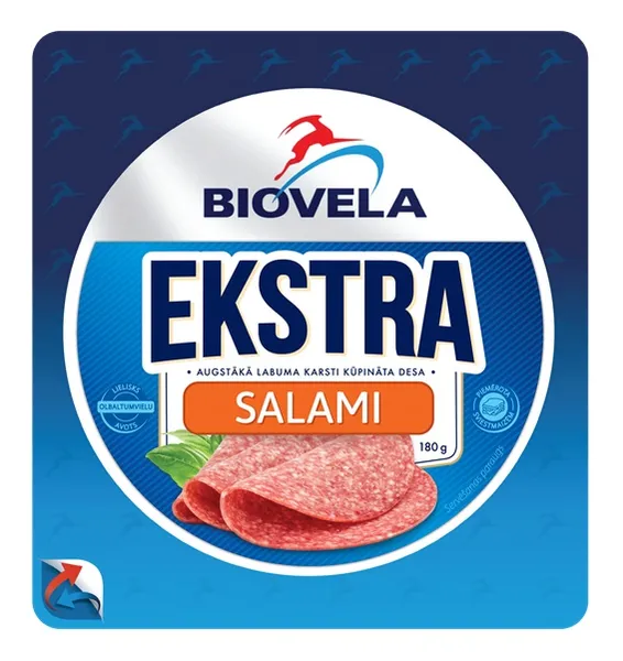 Desa karsti kūpināta Salami Ekstra šķēlēs 180g, Biovela