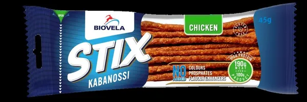 Karsti kūpinātas vistas nūjiņas KABANOSSI 45g BIOVELA