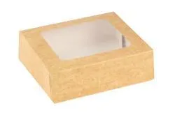 Kartona kastīte KRAFT ar lodziņu, 16 x 16 x 5 cm, 1.3kg, 50gab