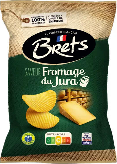 Kartupeļu čipsi BRETS, franču Jura siera garša, 125g