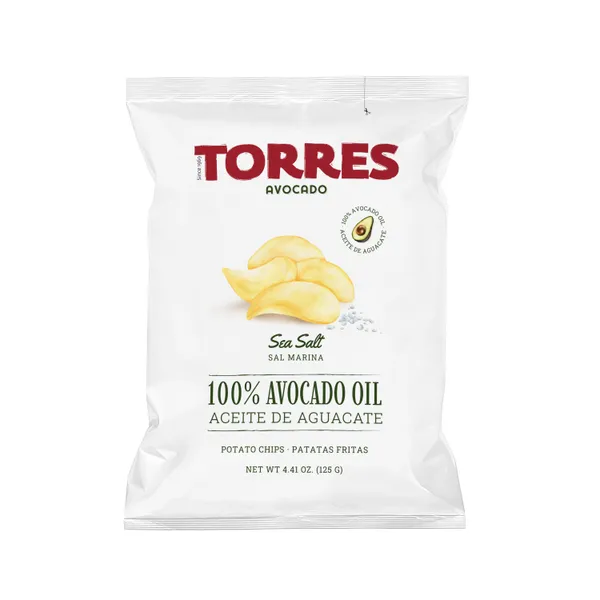 Kartupeļu čipsi TORRES, ar avokado un jūras sāls garšu, 125g