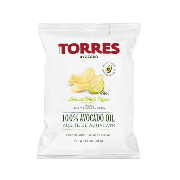 Kartupeļu čipsi TORRES, ar laima un piparu garšu, 125g