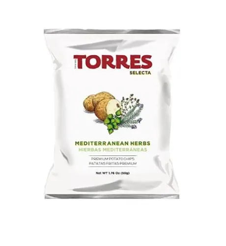 Kartupeļu čipsi TORRES, ar Vidusjūras garšaugiem, 150g