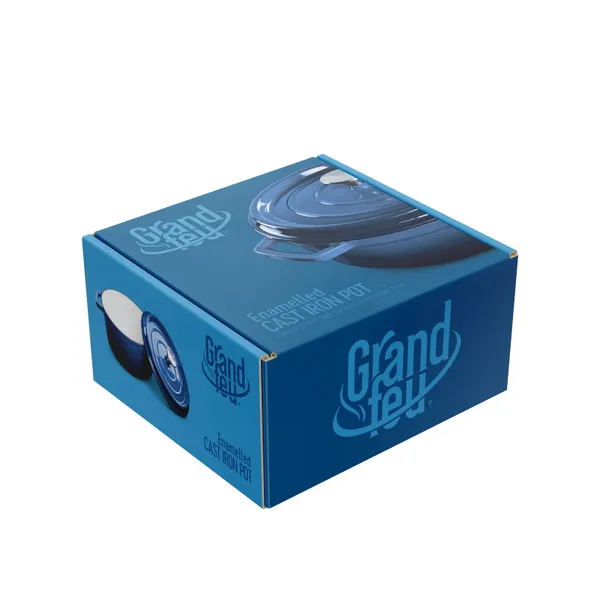 Katls ar vāku GRAND FEU, čuguna, zils, 4,7l