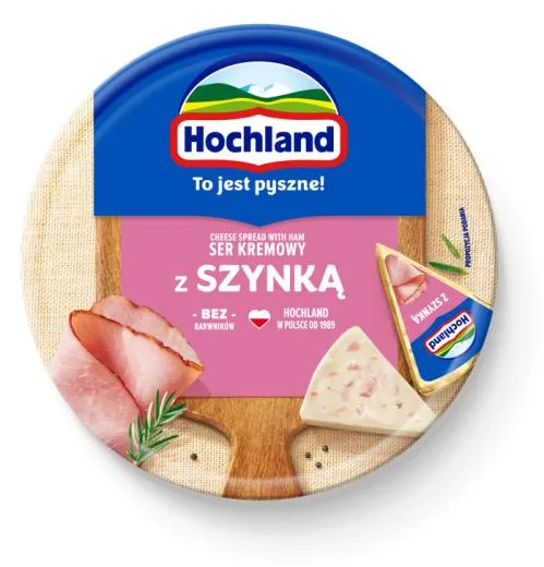 Kausētais siers HOCHLAND ar šķiņķi, 180g