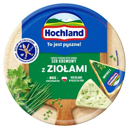 Kausētais siers HOCHLAND ar zaļumiem, 180g
